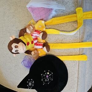 Monkey Costume with Witch Hat and Princess Hat For Small Animals